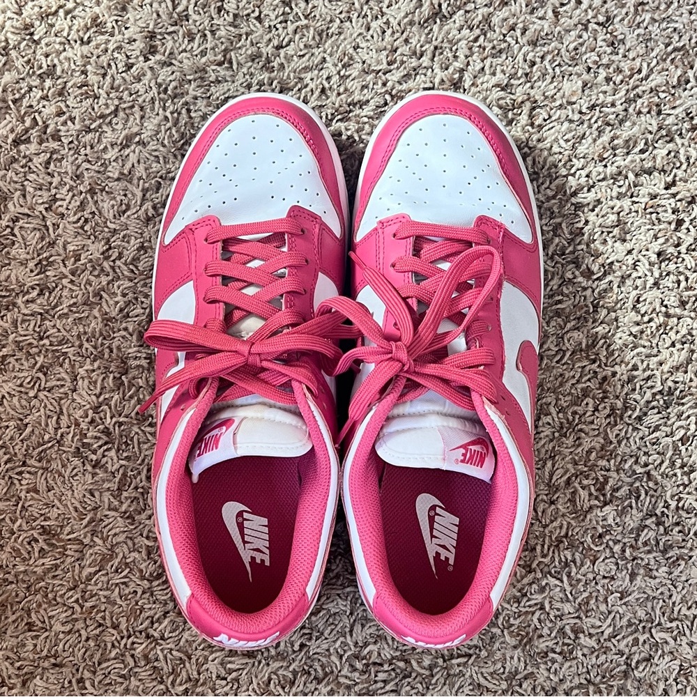 Nike Dunk Low Pink and White Shoes - Picture 2 of 4